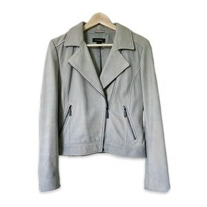 Halogen Suede Leather Moto Jacket